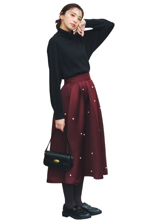 【毎日コーデ】レディなパール付きスカート♡×ミニマルニットでさっぱりと 【毎日コーデ】レディなパール付きスカート♡×ミニマルニットでさっぱりと