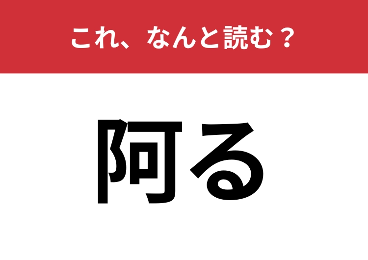 【阿る】はなんと読む？「ある」とは読みませんよ！