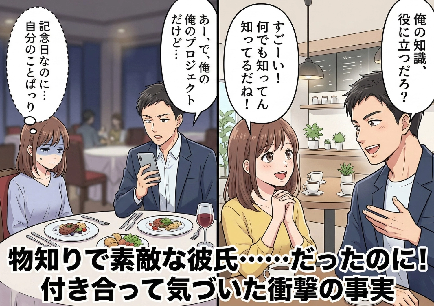 「俺の話聞いてんのかよ！」延々と自慢話を続ける自分大好き彼氏に我慢の限界！同じことをやり返したらまさかの逆ギレ→ぐうの音も出ないほどの一言で復讐した話のメイン画像