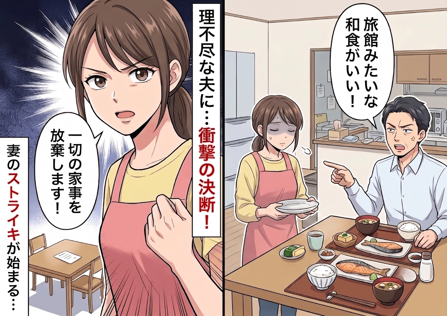 共働きなのに「旅館みたいな朝食を作れ」と文句ばかりの夫。限界を迎えた私が一切の家事を放棄してみた結果・・・！？のメイン画像