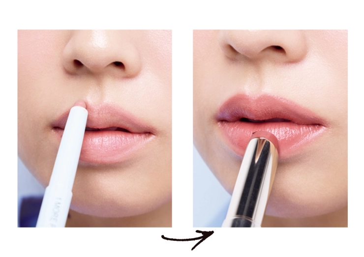 オーバーリップ&直塗りで発色をアピール