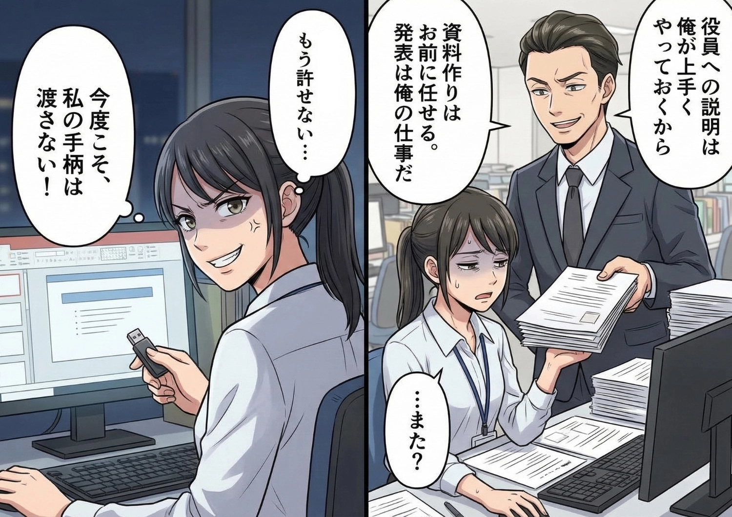 「資料作りはお前、発表は俺」部下の手柄を全て奪う最悪な上司。重要な会議の資料も任されたので〝ある罠〟を仕掛けた結果、役員に問い詰められることに・・・のメイン画像