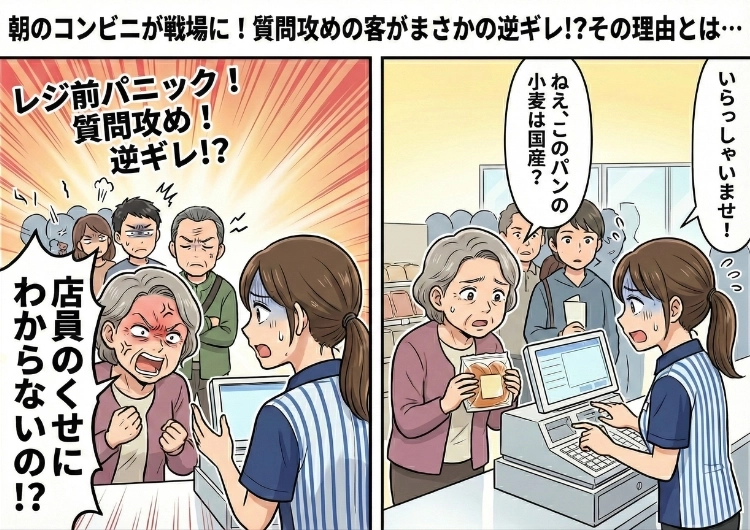「店員のくせに商品のことも分からないの!?」超多忙な朝のコンビニで大渋滞!質問攻めで絶対に退かないおばさんが、どうしても商品の成分を知りたかった理由とは・・・のメイン画像