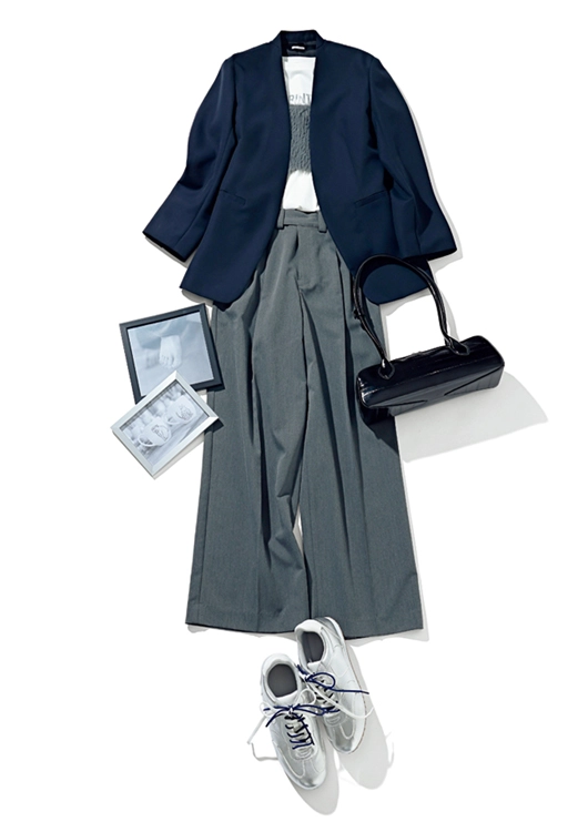 ニットビスチェがアクセントの休日JKコーデ