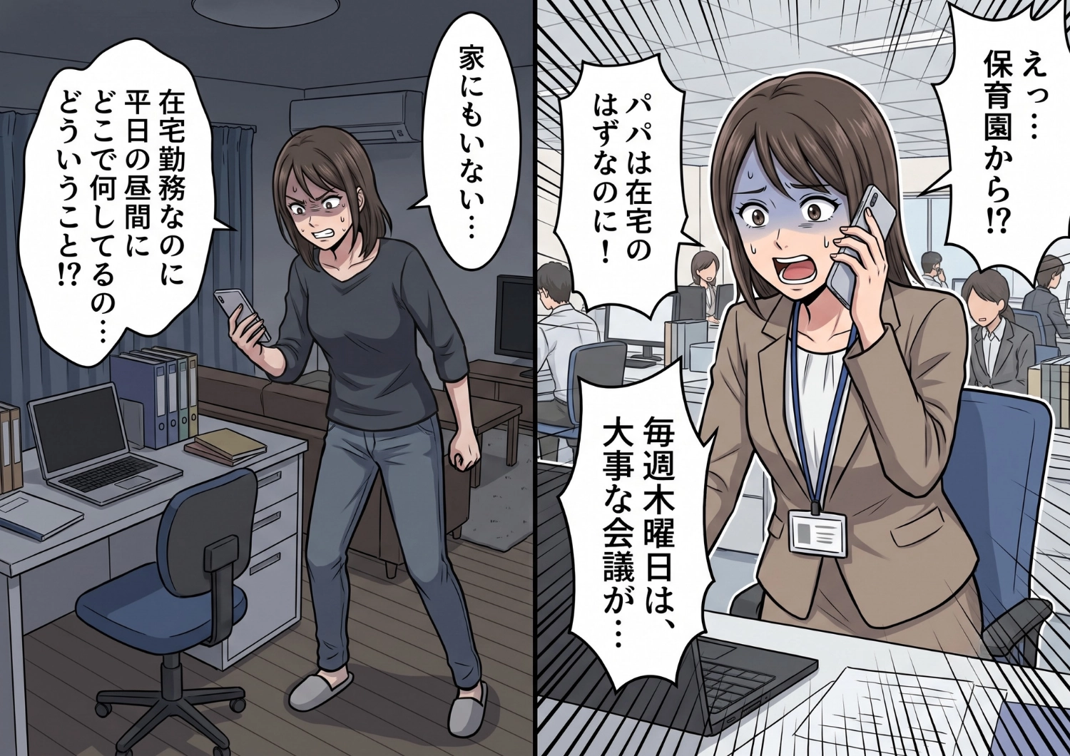 決まりを破り、娘の緊急連絡に気づかない在宅ワークの夫。会議を諦め帰宅した私が見た、信じられない裏切りの証拠とは？のメイン画像