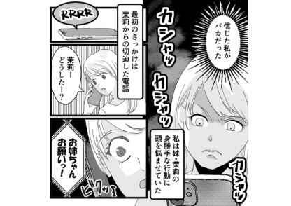 「今月は無理なの！少しぐらい待ってよ！」お金がないというので大金を妹に貸したがいつまでも返済なし！私の顔を見ると逃走されるので、妹の婚約者との顔合わせで仕返しすることに・・・