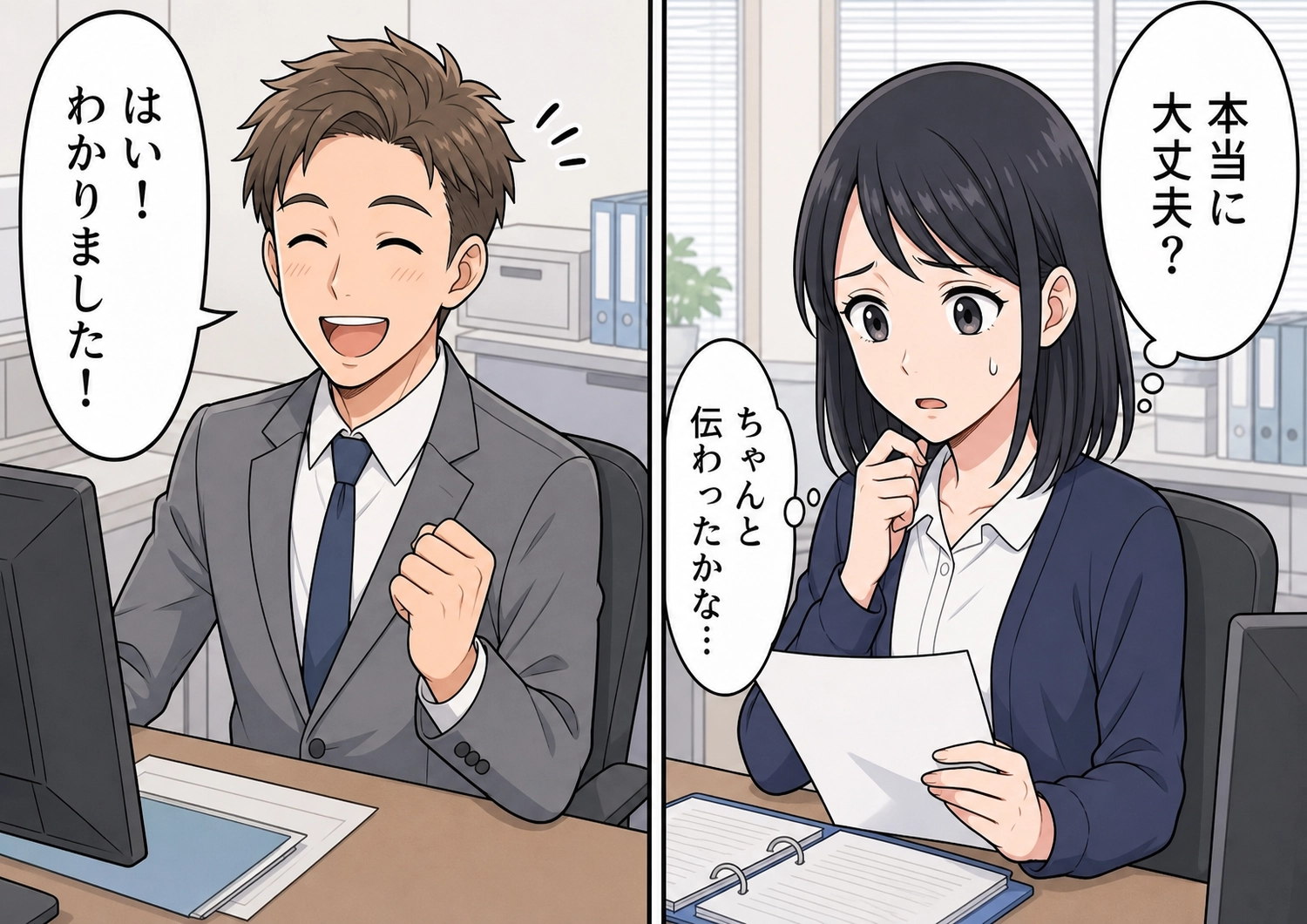「怒られるのが怖いのでお休みします」確認前の見積書を勝手に取引先へ送り、注意した翌朝からメッセージ一通で休む新入社員!部署全員に見放されて異動が決まる→ところが異動先の上司は・・・のメイン画像