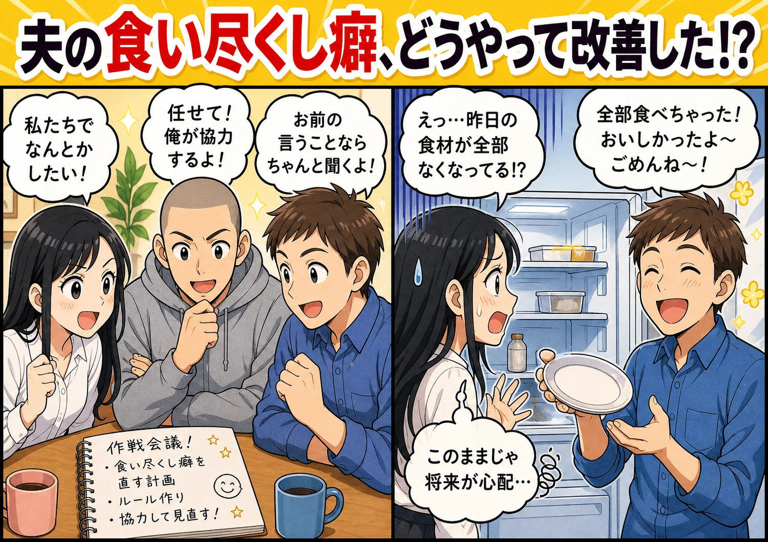 新婚生活に潜む食い尽くし癖・・・夫の行動を変えた意外な方法とはのメイン画像