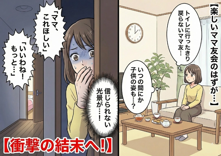 「ママ、これほしい!」→「くれないの?ケチくさい」家に呼んだママ友が子ども部屋を物色!?おもちゃを漁っていたので、〝ある人物〟を呼び出すと態度が豹変して・・・のメイン画像