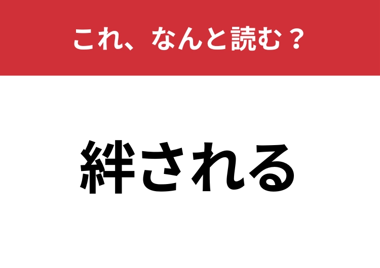 【絆される】はなんと読む？相手の情に感化されること！