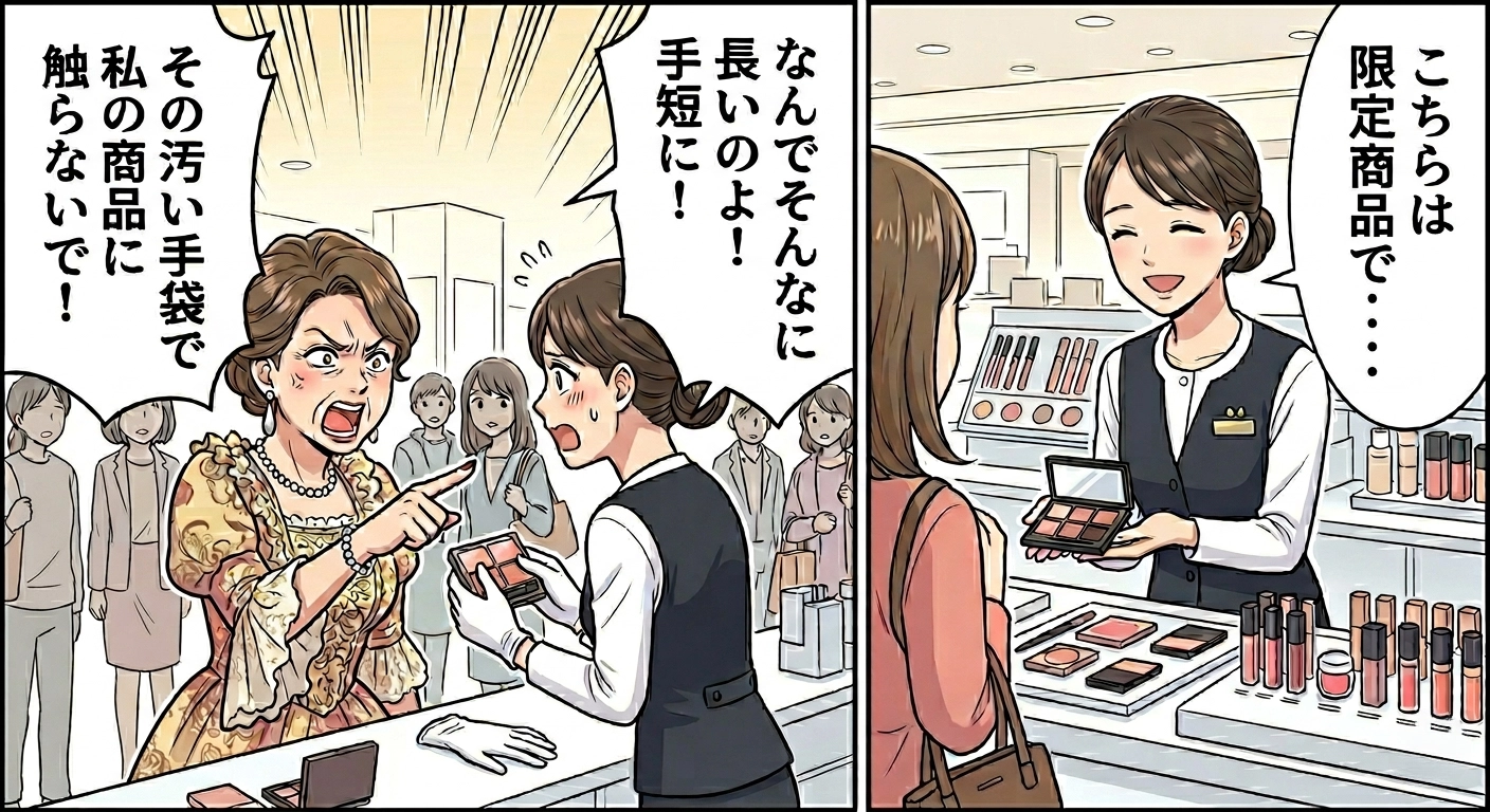 「商品を変えろ!」デパートのコスメ売り場で激怒する女性客。理不尽なクレームの結末に待ち受けていた衝撃の展開とは・・・!?のメイン画像