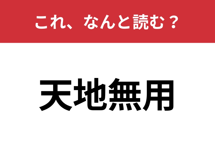 【天地無用】はなんと読む?正しい意味は知っていますか?のメイン画像