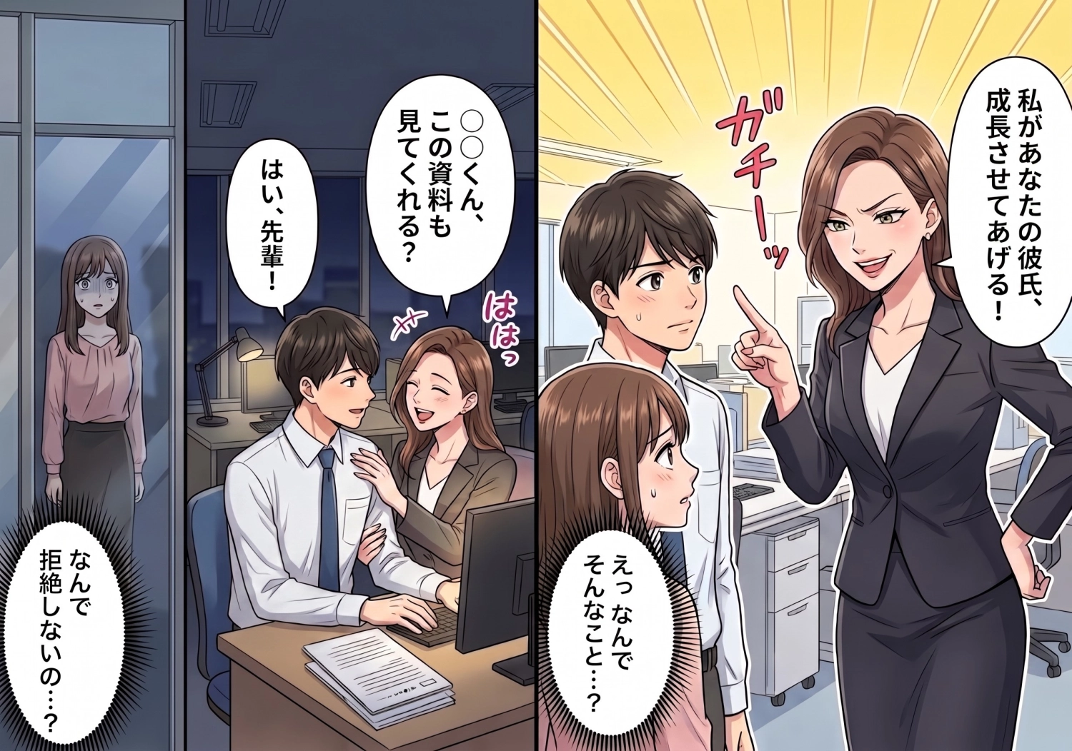 社内恋愛中の彼氏が厄介な先輩の標的に!?「私が彼を成長させてあげる」と宣言された私が直面した、公私混同すぎる恐怖の社内略奪劇・・・のメイン画像