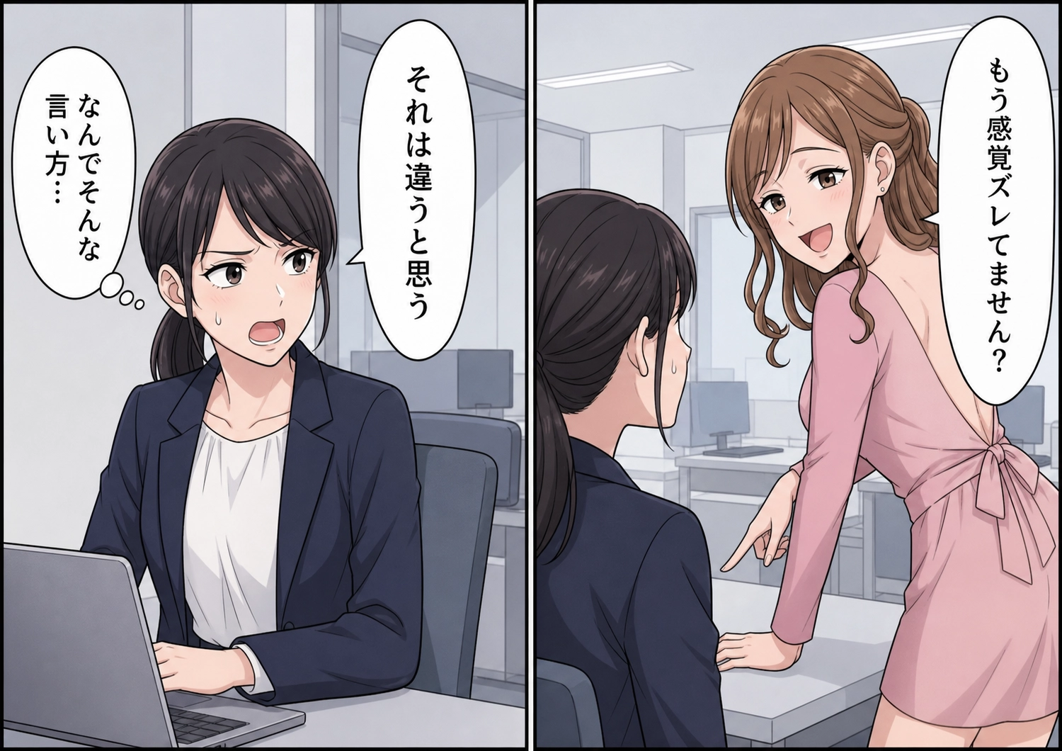 「先輩はこういう服が似合わないから嫉妬ですか〜？」露出の多い服で出社し私に嫌味を繰り返す後輩！取引先との打ち合わせでも服装を変えず注意するも逆ギレ→憧れのイケメン社員に助けを求めた結果・・のメイン画像