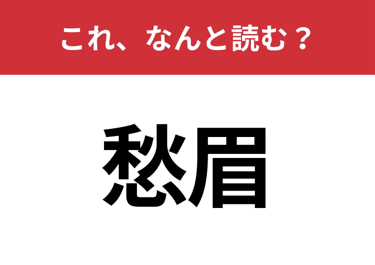 【愁眉】はなんと読む？見た目から意味を想像してみよう！のメイン画像