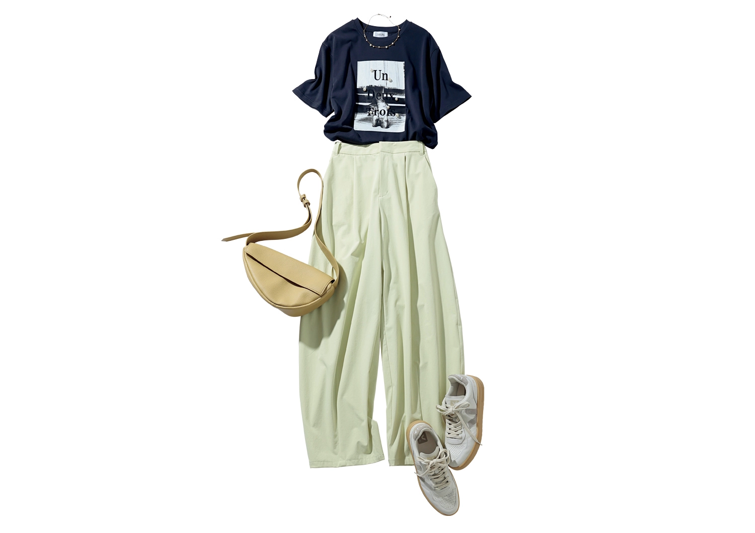 好印象なビタミンカラーがポイント♡通勤でも浮かないきれいめTシャツ通勤コーデ【毎日コーデ】