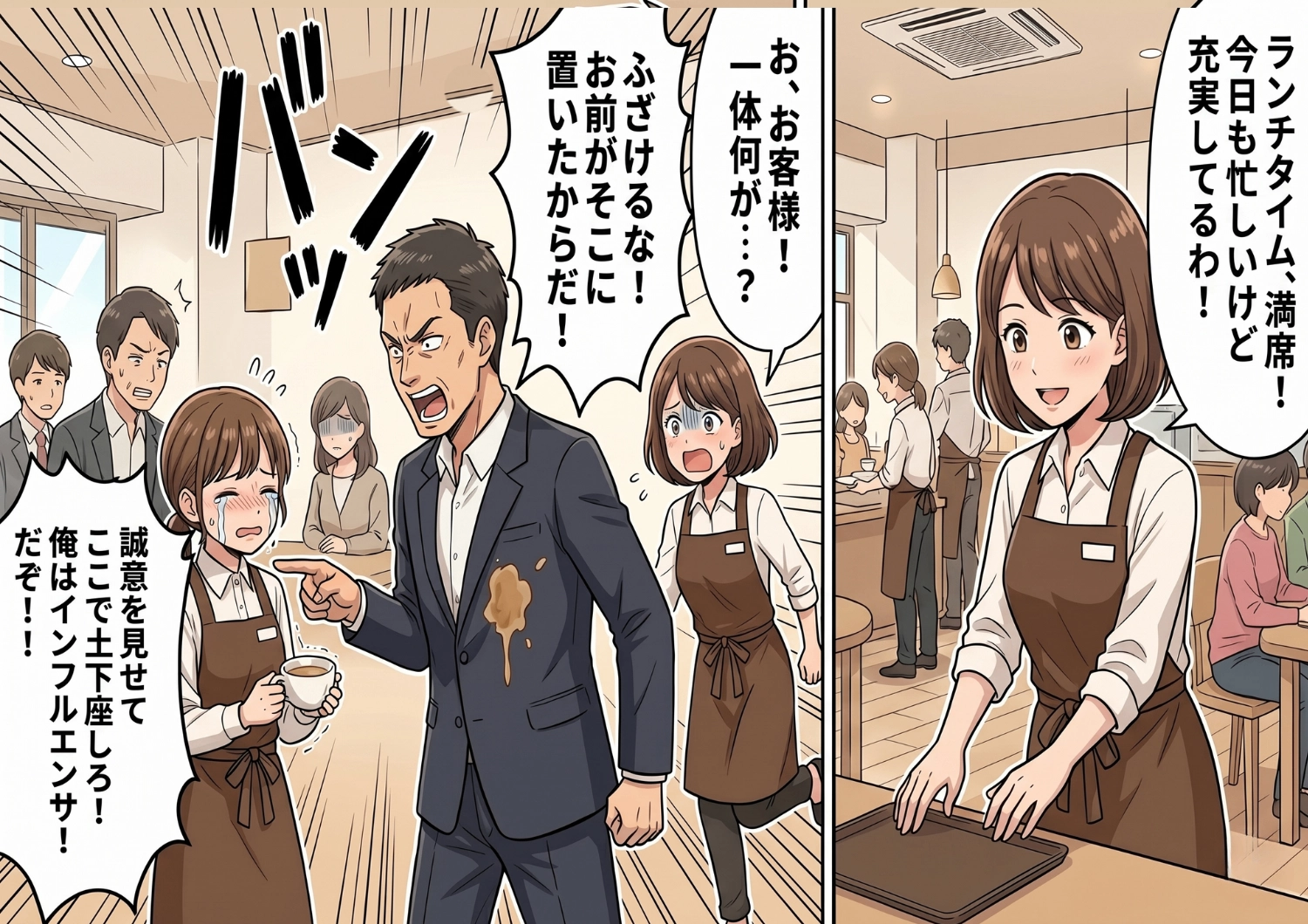 カフェ店長を襲った悪夢の接客劇。自らスープをこぼして「俺はインフルエンサーだぞ！」と暴れるトンデモ客に困り果てていると、まさかの救世主が？のメイン画像