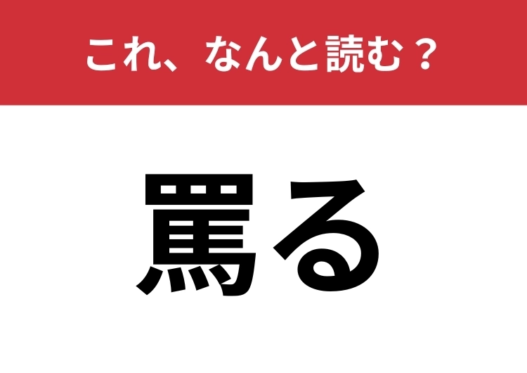 【罵る】はなんと読む？さすがに読めないとマズイ！のメイン画像