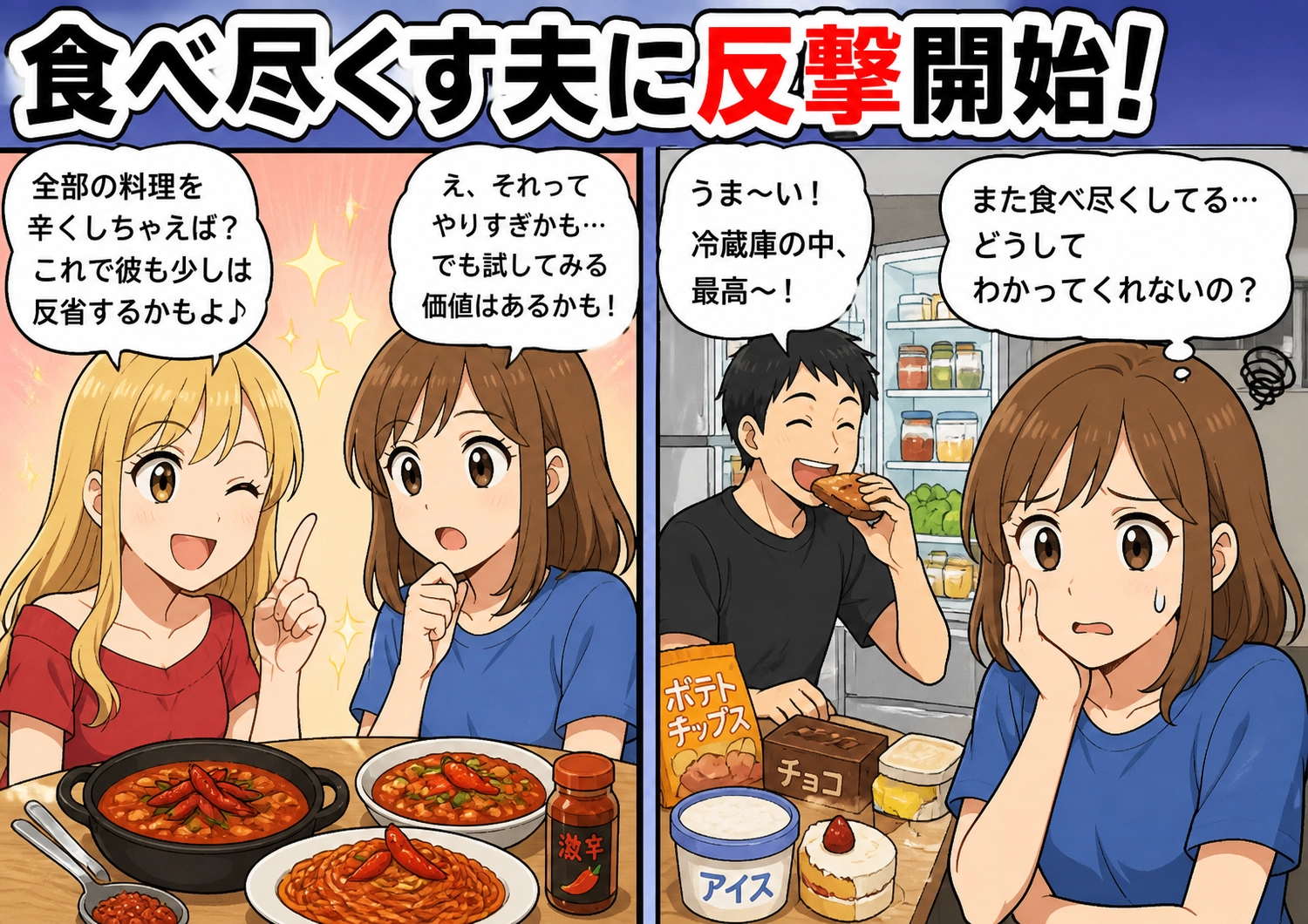 新婚生活の悩みを解決！食べ尽くす夫への意外な復讐方法とは？のメイン画像