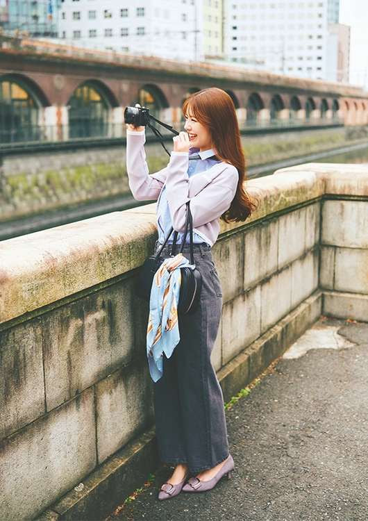 毎日コーデ シャツ グレーデニム 鈴木ゆうか