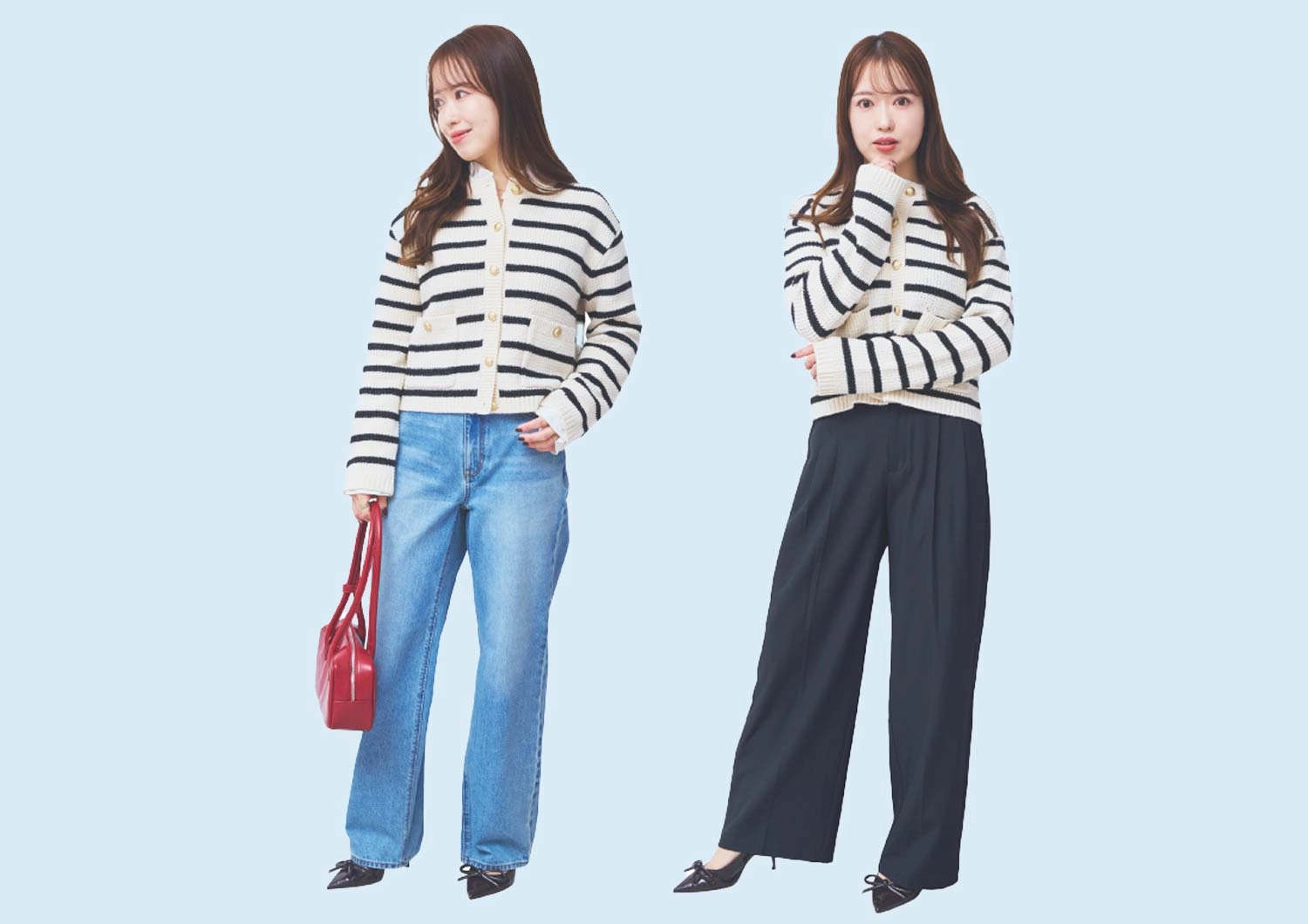 【GU】今から春まで長く使える！ボーダーカーディガンが優秀すぎる♡のメイン画像