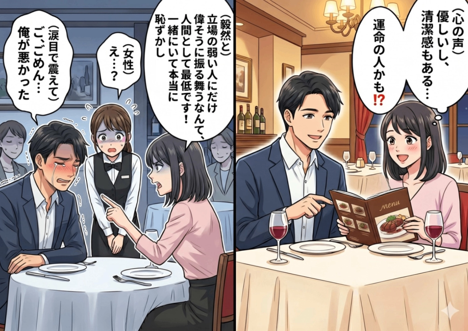 婚活で出会ったハイスペ男性と念願の初デート！しかしレストランでの〝モラハラ発言〟に、恋心が一瞬で冷めることに・・・！？のメイン画像