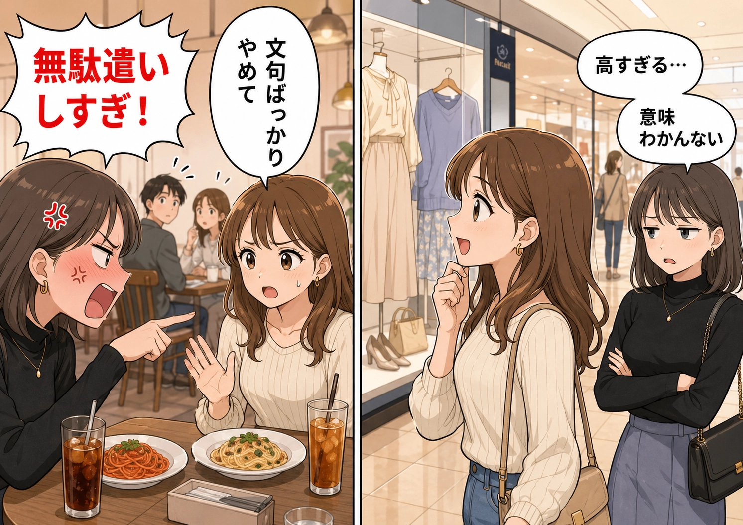 「こんなのにお金を使う意味がわかんない」ランチも買い物も文句ばかりの友人→「いい加減にして」と注意したら大激怒!?最悪の空気の中で明かされた彼女の本音とは?のメイン画像