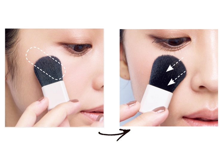 ツヤと血色の2質感を重ねてなじませる