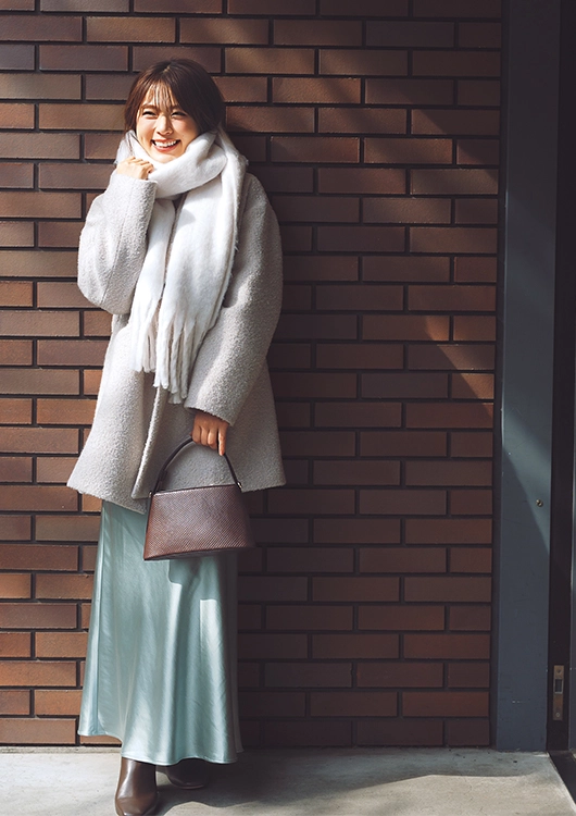 【ON】ふわもこ×ツヤの異なる質感を重ねてしゃれ見え