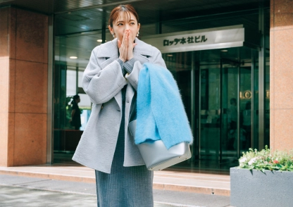 長期間使えて今ドキ♡なミドル丈コートを主役にした通勤コーデ【毎日コーデ】