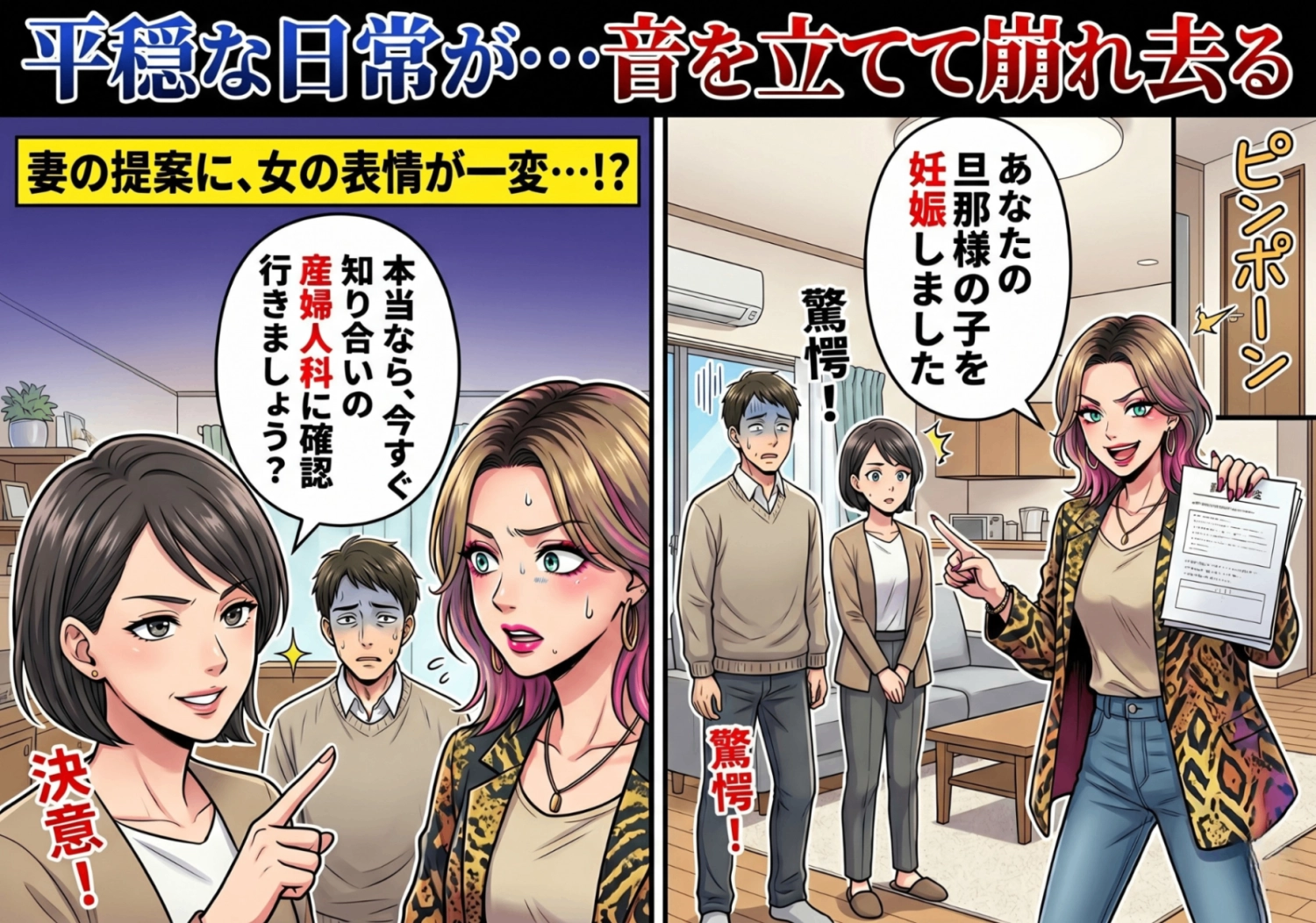 「あなたの旦那の子を妊娠した」突然の告白でリビングは修羅場に！？も、私の〝ある提案〟で事態が一変・・・のメイン画像