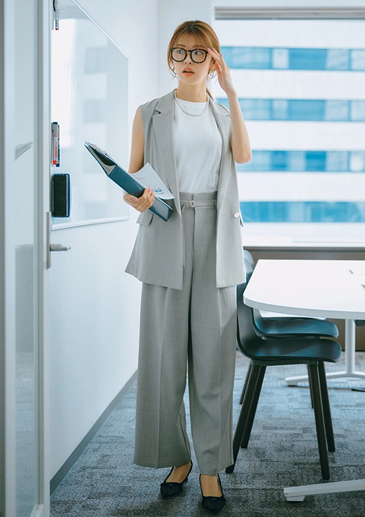 テクいらずでこなれるきれいめセットアップコーデ