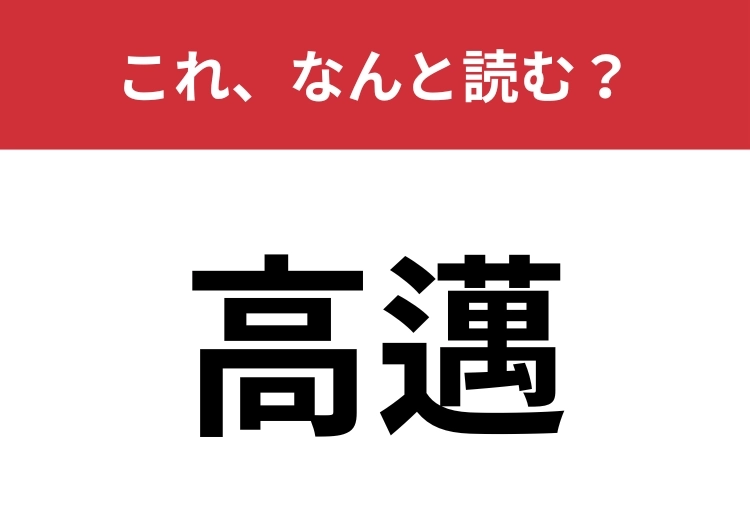 【高邁】はなんと読む？「こうまん」とは読みませんよ！のメイン画像