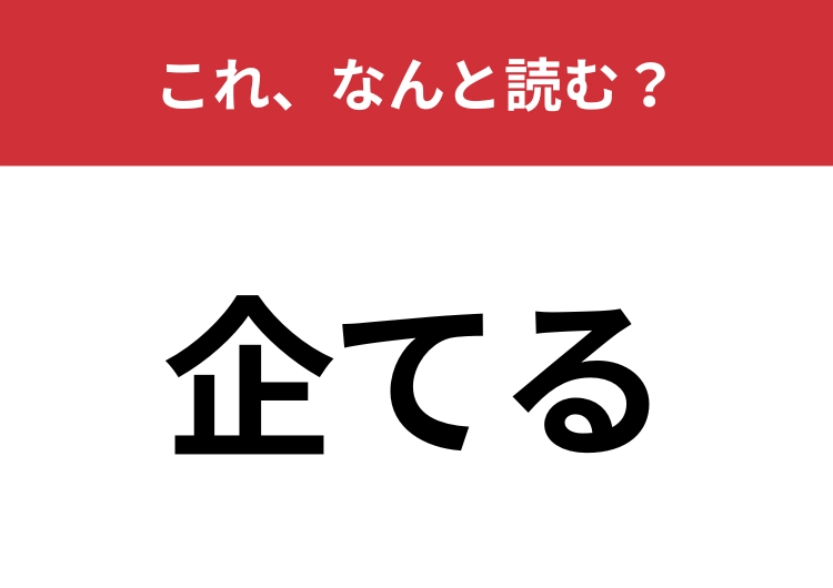 【企てる】はなんと読む？読めそうで読めない難読漢字！
