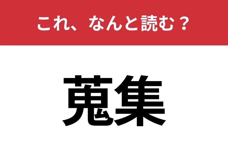 【蒐集】はなんと読む？知っていたら博識！のメイン画像