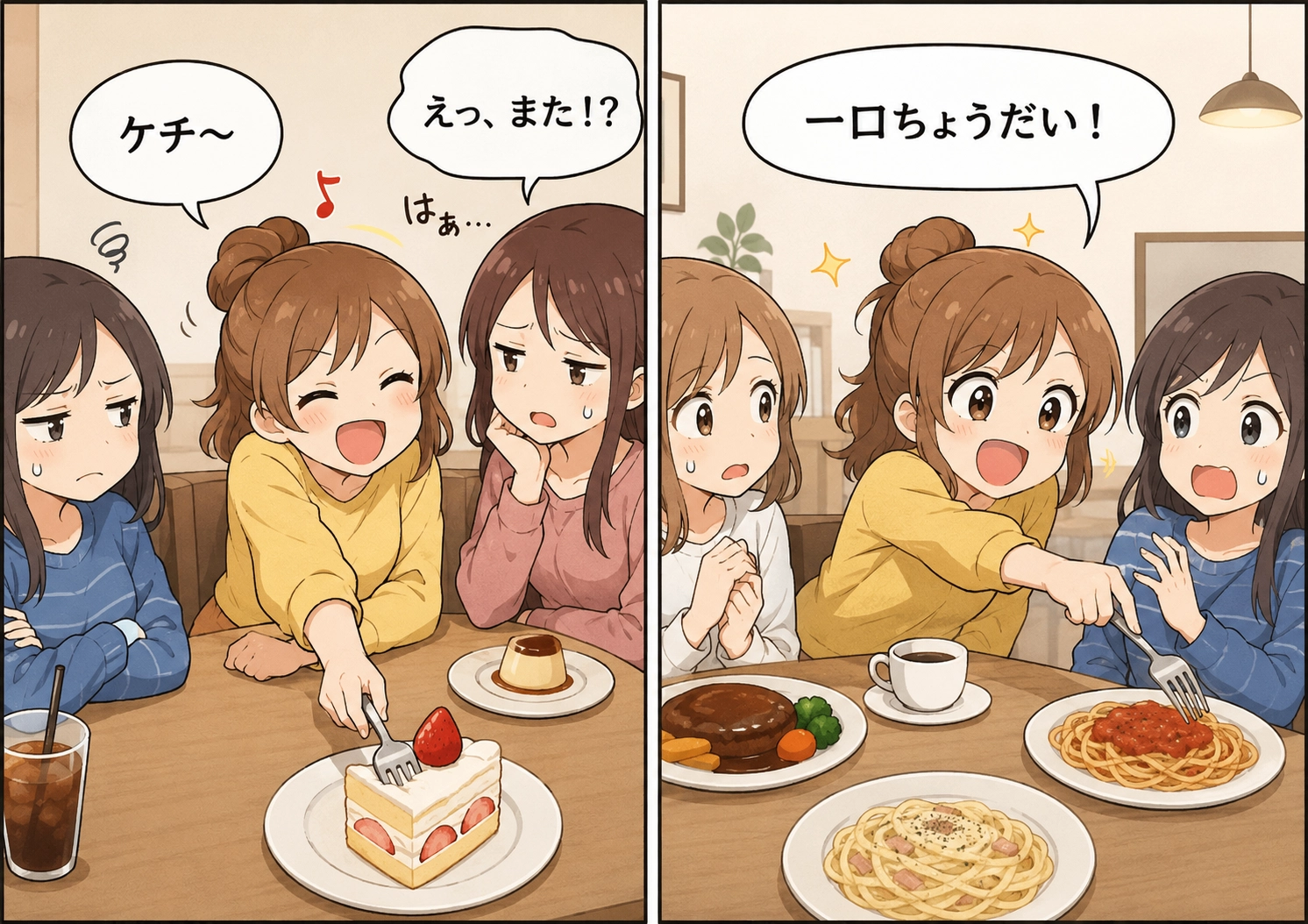「みんな一口ちょうだい！」人の料理ばかり狙うセコい女友達。非常識すぎる癖が原因で、合コンでハイスペ男性から厳しい一言に・・・のメイン画像