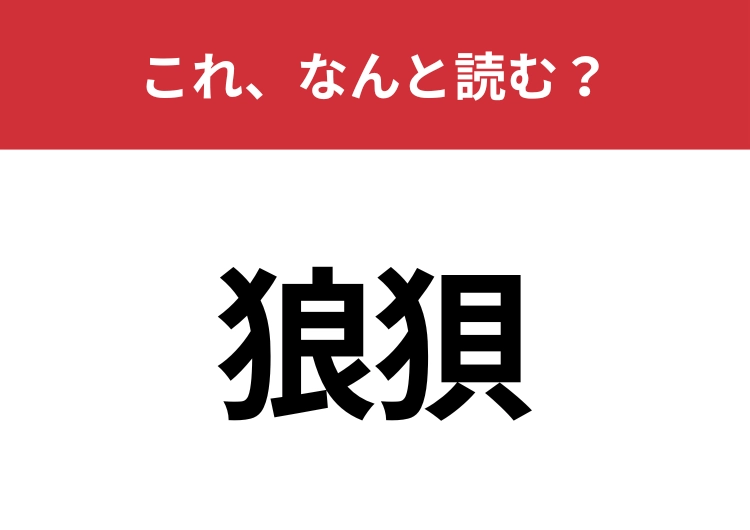 【狼狽】はなんと読む？慌てる様子を表す言葉！