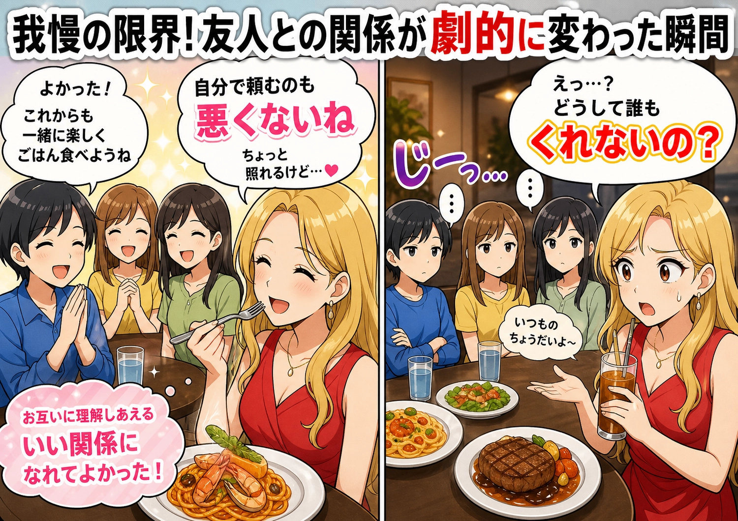 後編／図々しい友人に鉄槌！飲み物だけで食べ物を要求する彼女の反省劇のメイン画像