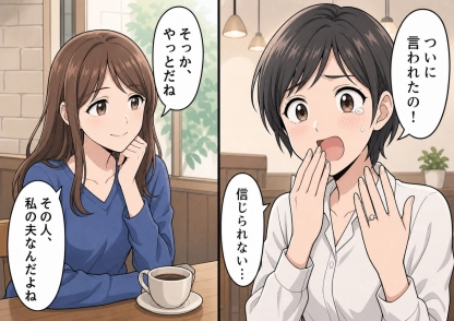 「ついにプロポーズされたの!」不倫相手の上司が妻との離婚を決意。ずっと相談に乗ってくれた親友に報告すると、微笑んだ親友が口にした衝撃の一言とは!?