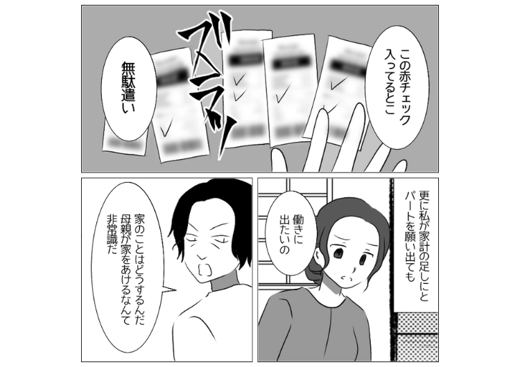 「誰のおかげで飯が食えてるのか考えろ」ギリギリの生活費しか渡さないのに文句ばかりのモラハラ夫！長年我慢して、夫の定年退職の日にあるものを突きつけて絶望させた話