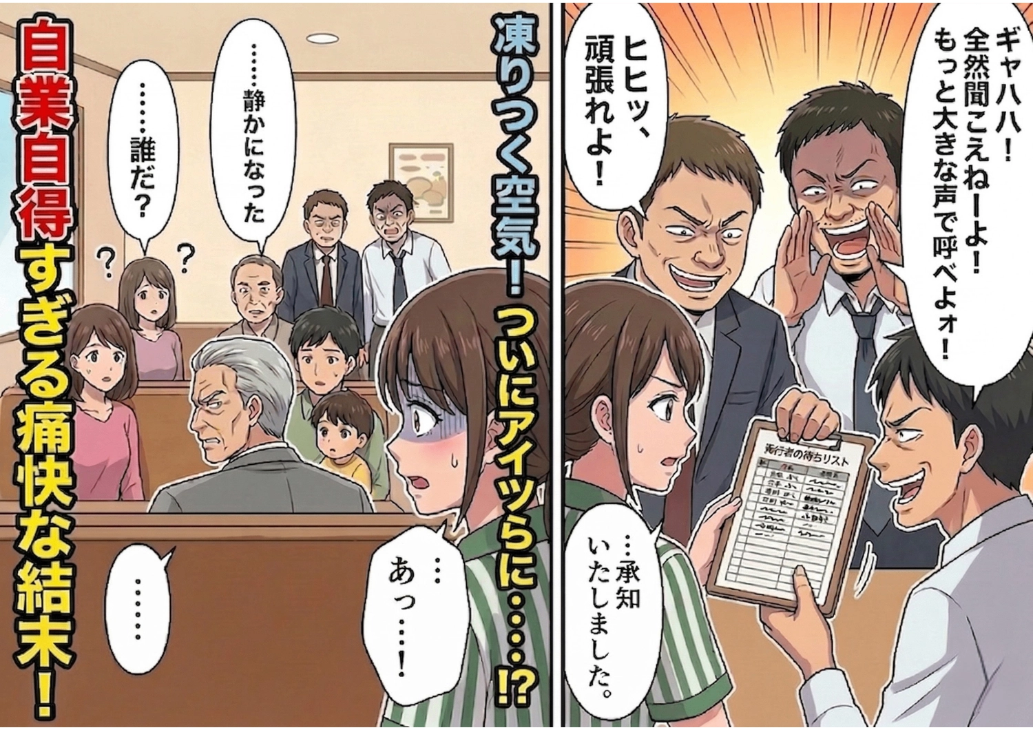 後編／ファミレスの受付表に卑猥な言葉を書いて喜ぶ大迷惑なサラリーマン客。注意できない店員を嘲笑う彼らに待ち受けていた、誰もが青ざめる衝撃の展開とは・・・！？のメイン画像