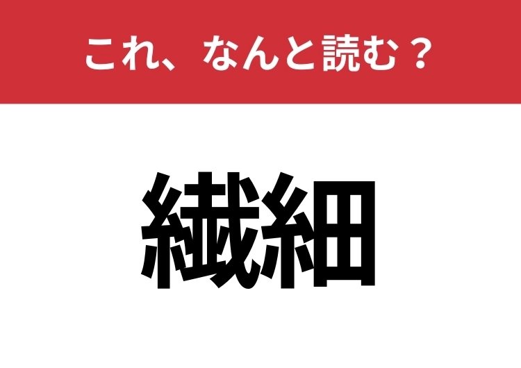 【繊細】はなんと読む？間違えずに読みたい二文字！のメイン画像