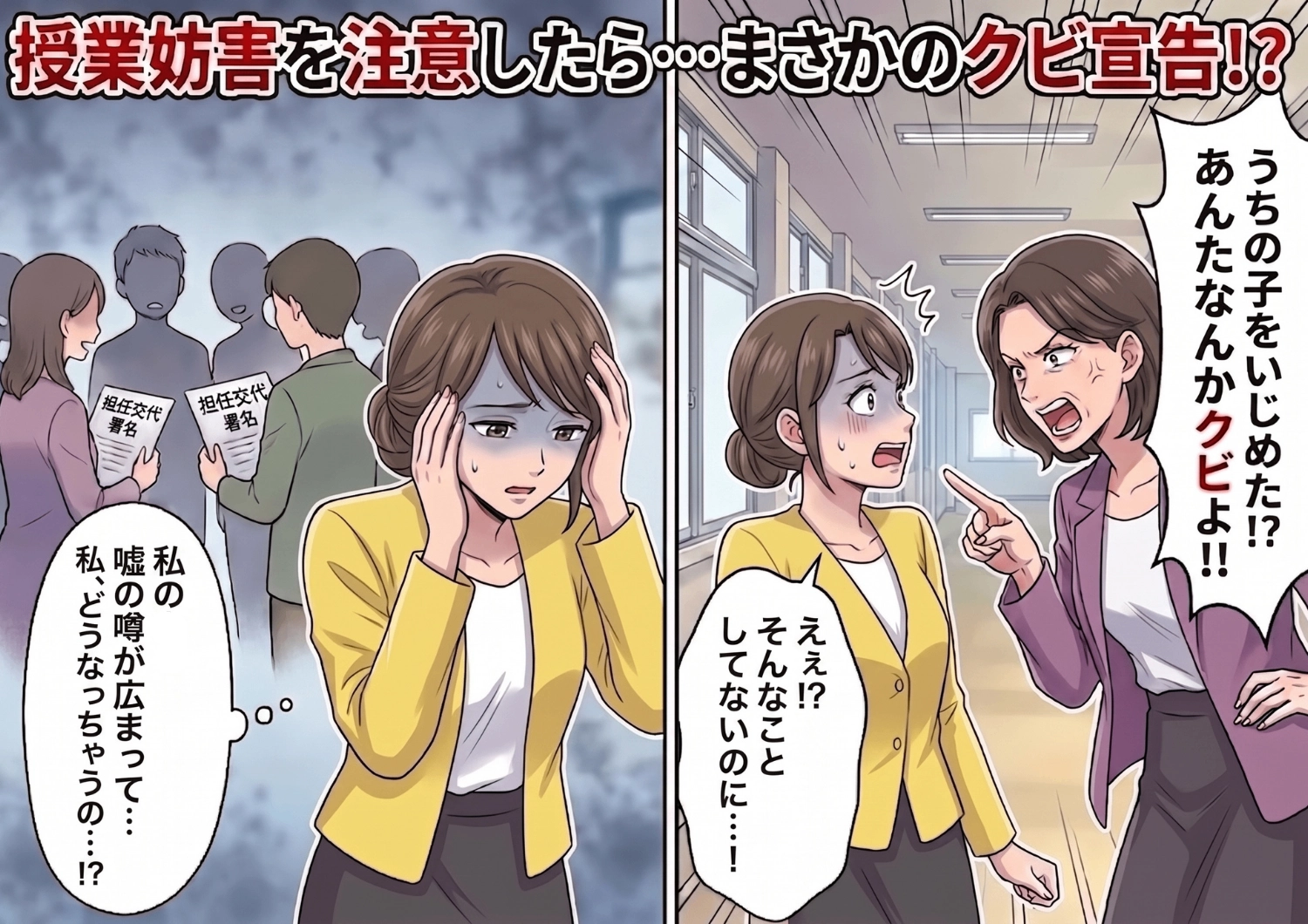 授業を妨害する問題児を注意したら、親が激怒して嘘の噂を拡散！？担任交代の署名まで集められ、絶体絶命のピンチに陥った小学校教師の運命とは・・・のメイン画像