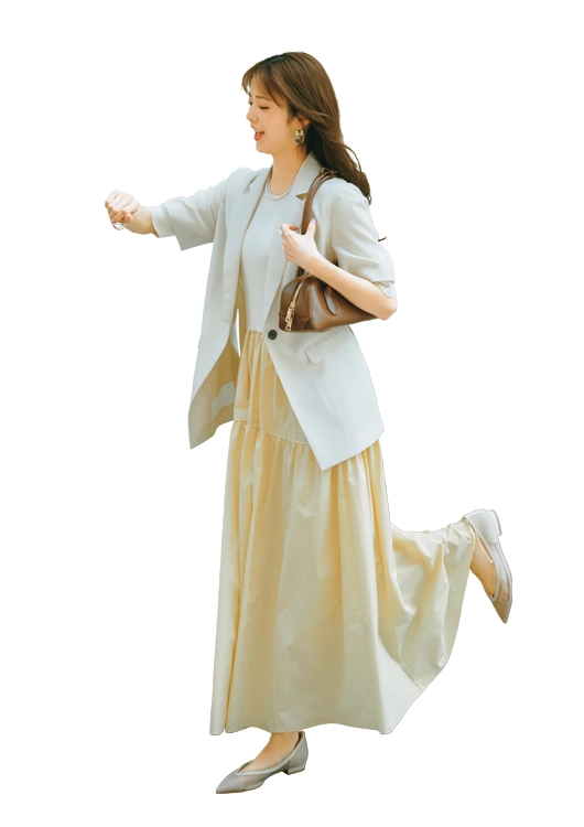 コーデいらずなドッキングワンピ通勤コーデ