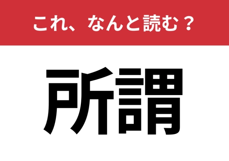 【所謂】はなんと読む？「しょせん」と「いわゆる」どっちが正解？のメイン画像