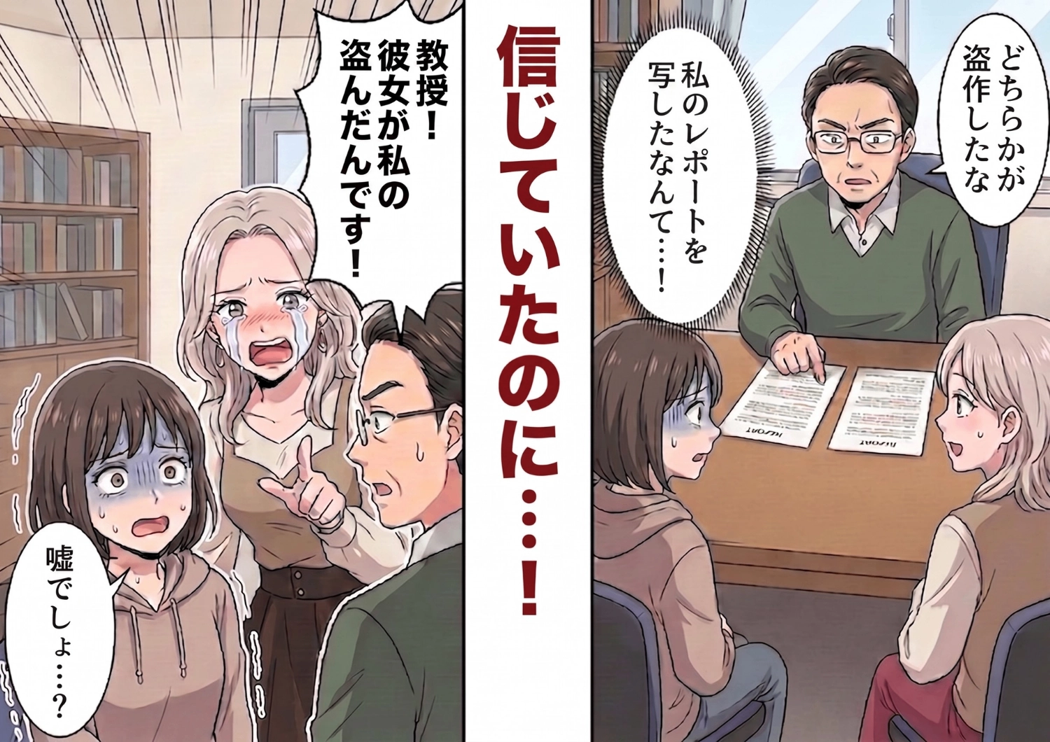 毎回授業をサボり、他人に課題を押し付ける図々しい友人。ついに私のレポートまで勝手に丸写しして提出した彼女が、教授室で放った衝撃の言葉とは・・・？のメイン画像