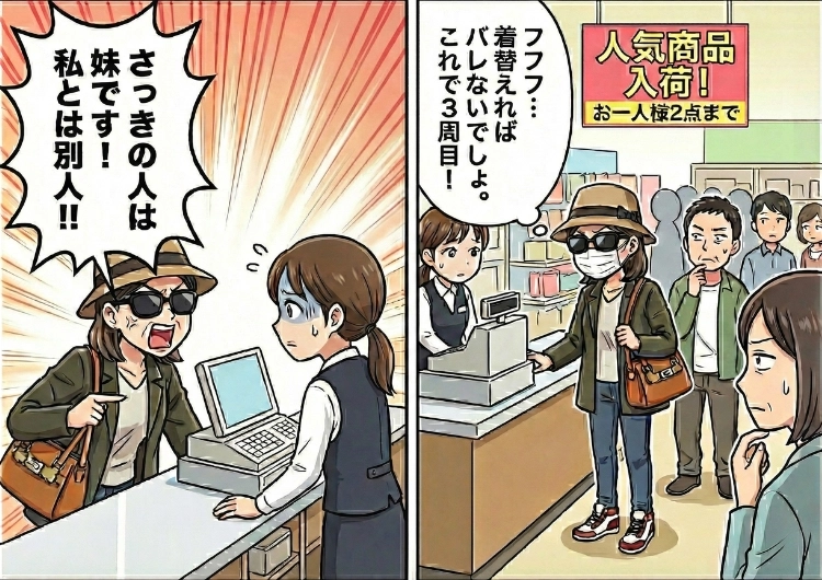 「さっきの人は妹です！私とは全くの別人です！」購入制限を無視して買い占める迷惑転売ヤー！バレバレの嘘をつく女に、ある対策で反撃→予想通りの逆ギレで無事転売回避！？のメイン画像
