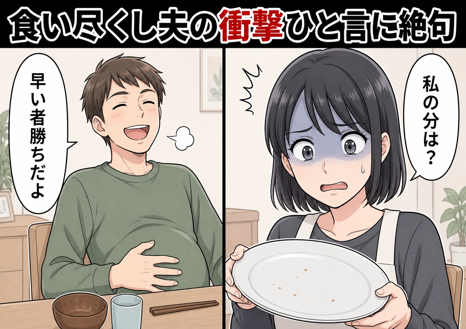 「俺が食べる前に食べればいいだろ」大好物の唐揚げを35個作っても私の分まで全部食べ尽くす夫!注意しても全く反省しないので、友人に教わった作戦を試してみたら・・・のメイン画像