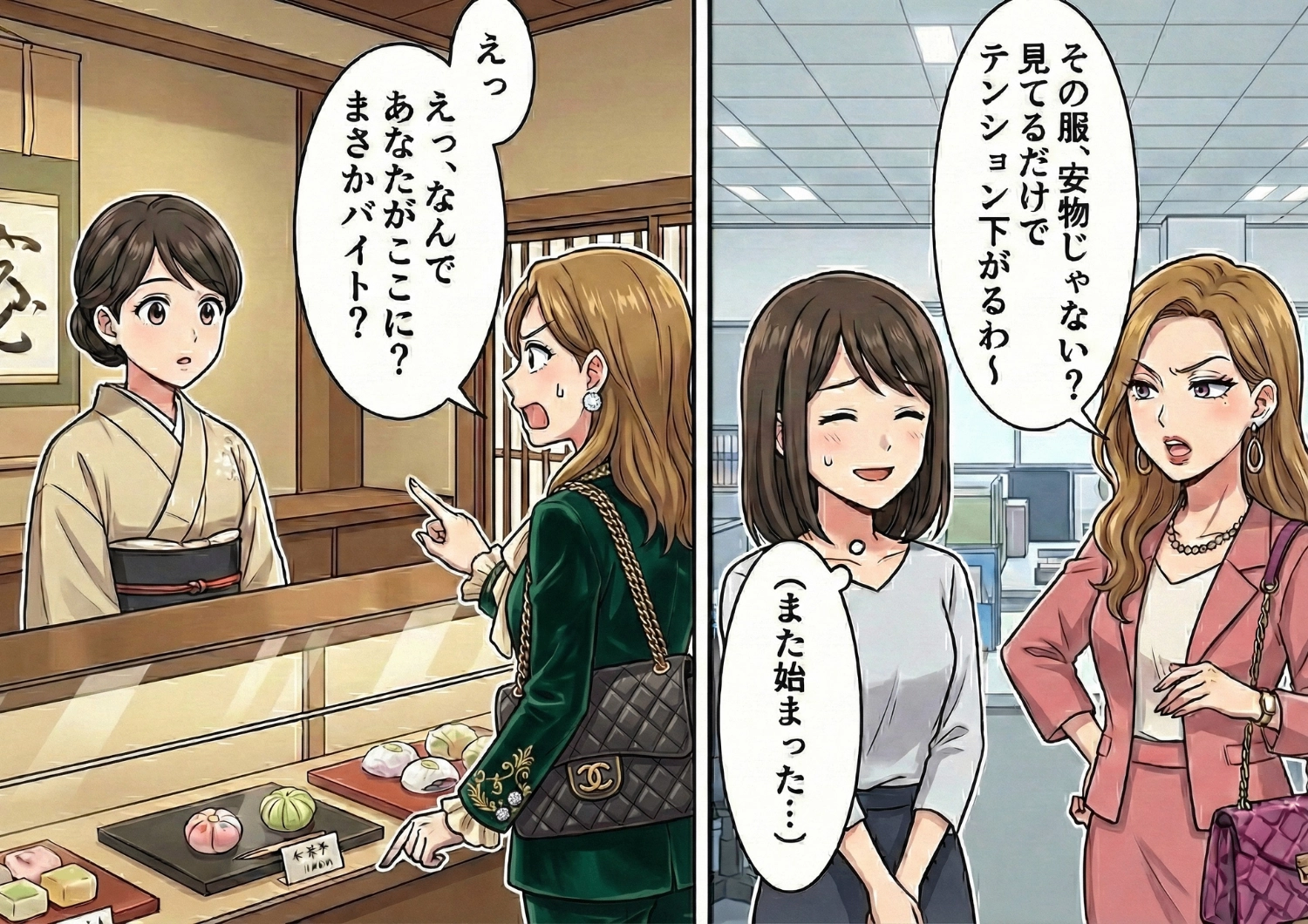 「安物なんて人前で着られないｗ」私の服装を見下す職場のイヤミな先輩！休日にとある場所で出会った私を見て、先輩は顔面蒼白！？その驚きの理由は・・・のメイン画像