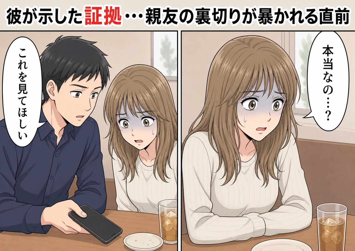 後編/「あんたの彼氏って誰にでも優しいよね、絶対浮気してるって」会うたびに不安をあおってくる女友達!眠れない夜が続き思い切って彼に打ち明けると→彼が見せてきたスマホの画面に私は凍りつき・・・のメイン画像
